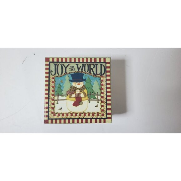 Set Of 3 Vintage Christmas Decorative Boxes With Joy To The World & Merry Christ - Picture 6 of 6